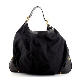 Gucci Boho Jockey, Large GG Canvas and Leather